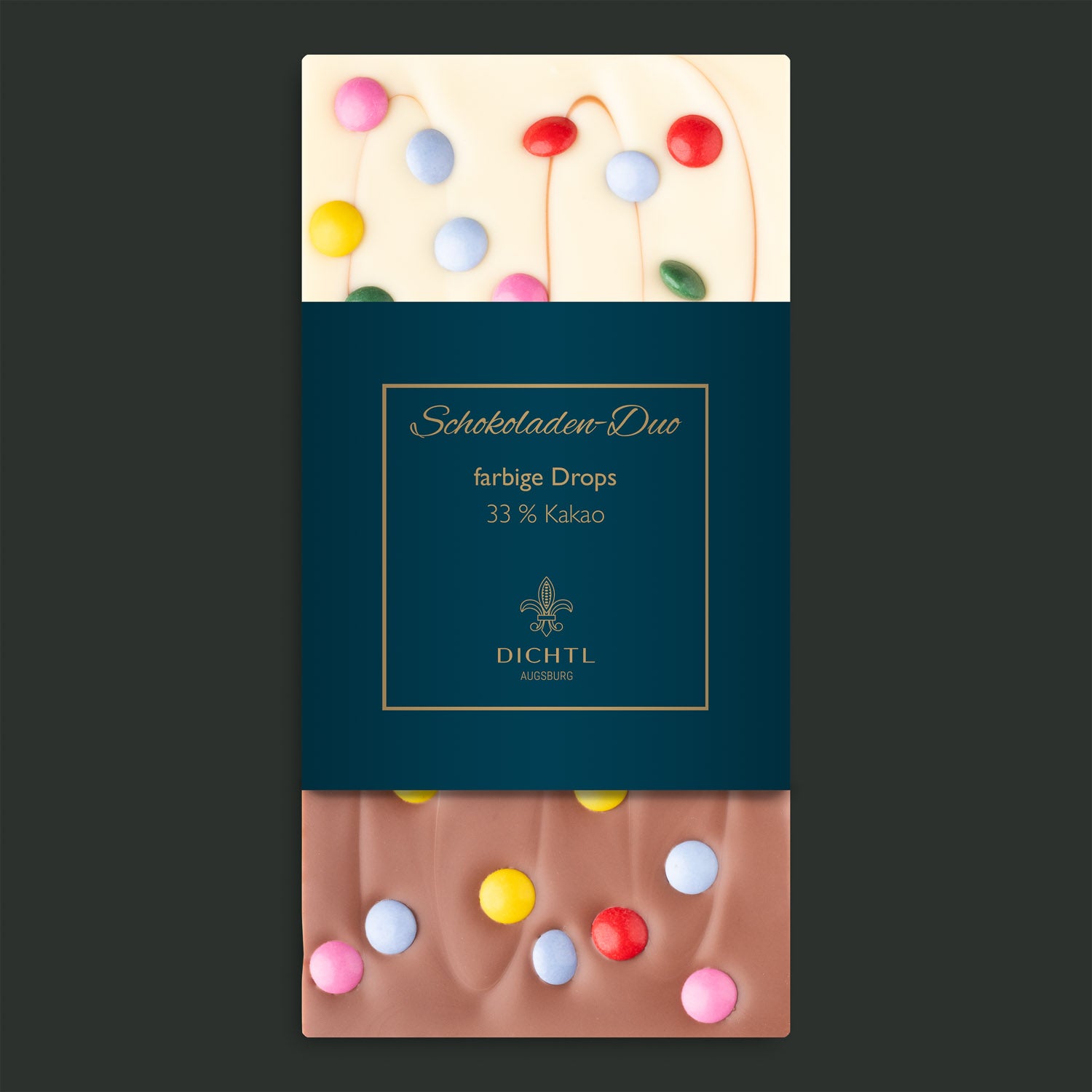 Schokoladenduett mit farbigen Drops