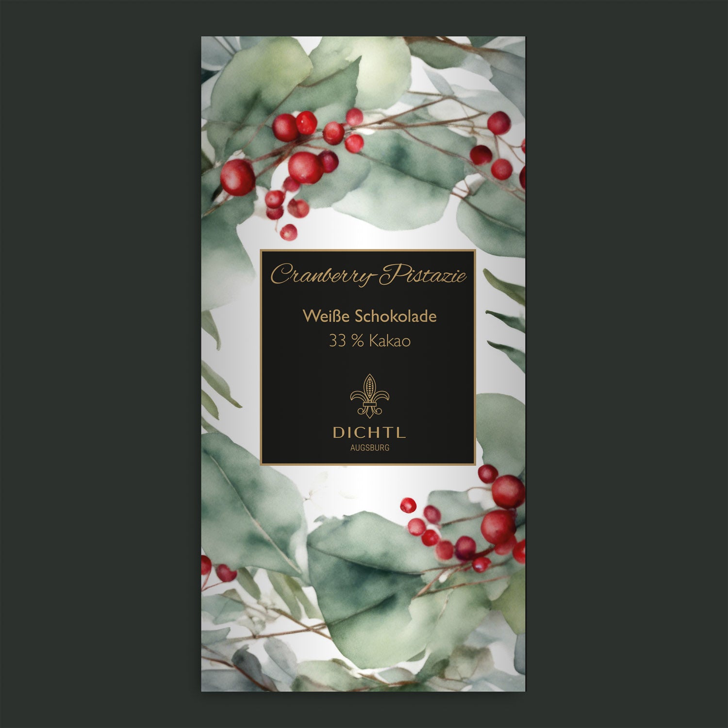 Weiße Schokolade mit Cranberries & Pistazien