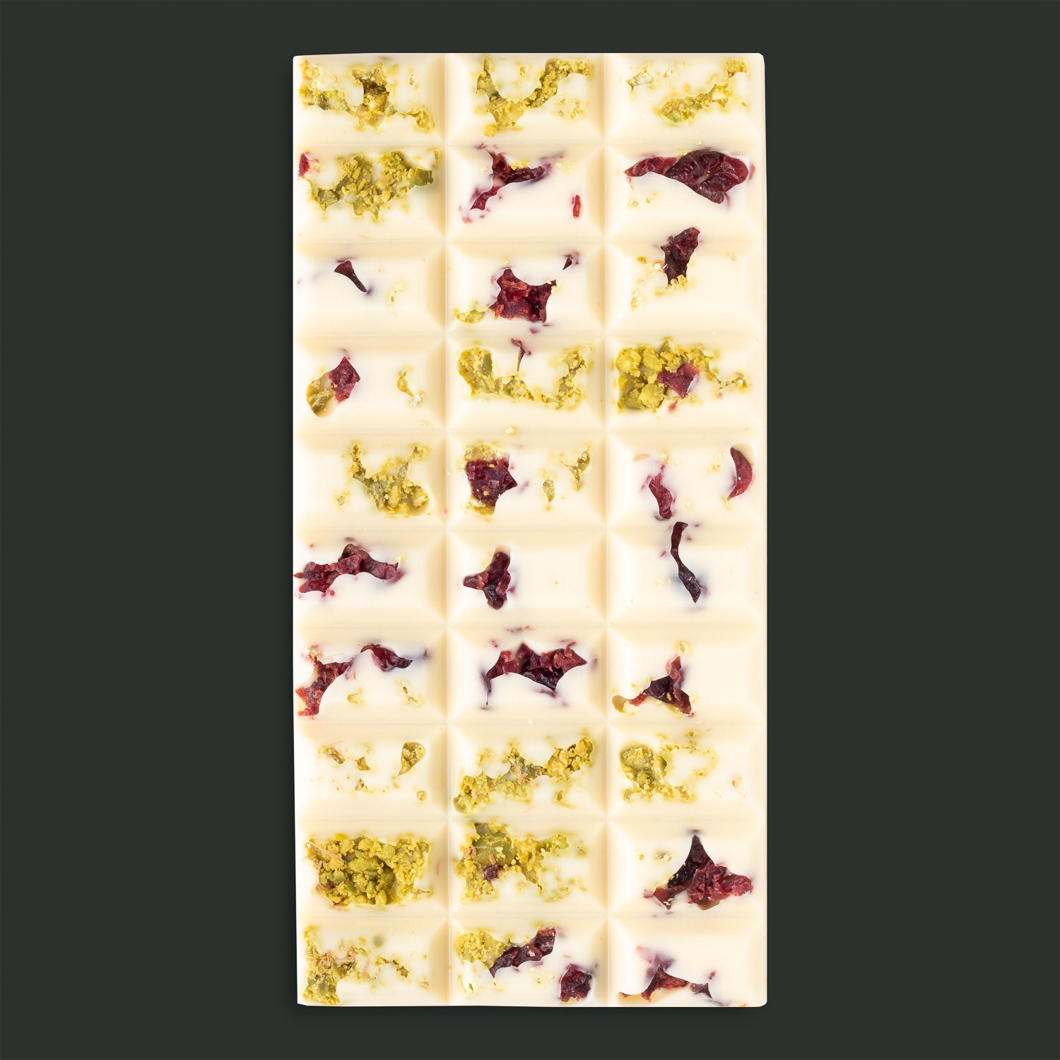 Weiße Schokolade mit Cranberries & Pistazien